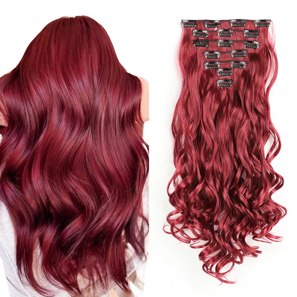 Extensiones de Cabello Clip-In JIAMEISI 22” Onduladas - Imagen 23