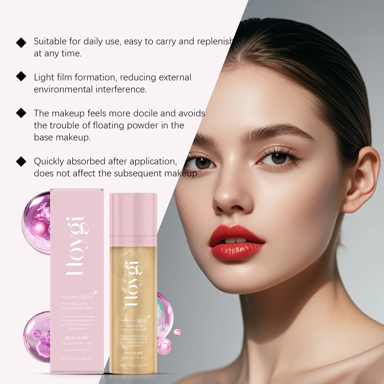 Hoygi SPF50+ Setting Spray Oil Control - Imagen 5