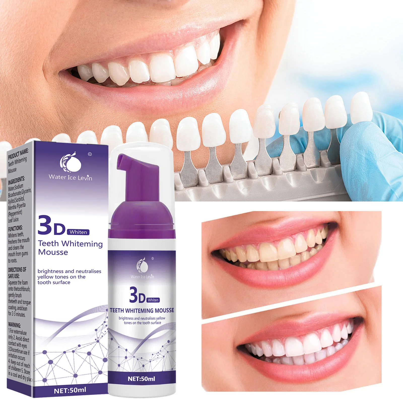 3D Mousse Toothpaste Water Ice Levin 50ml - Imagen 5