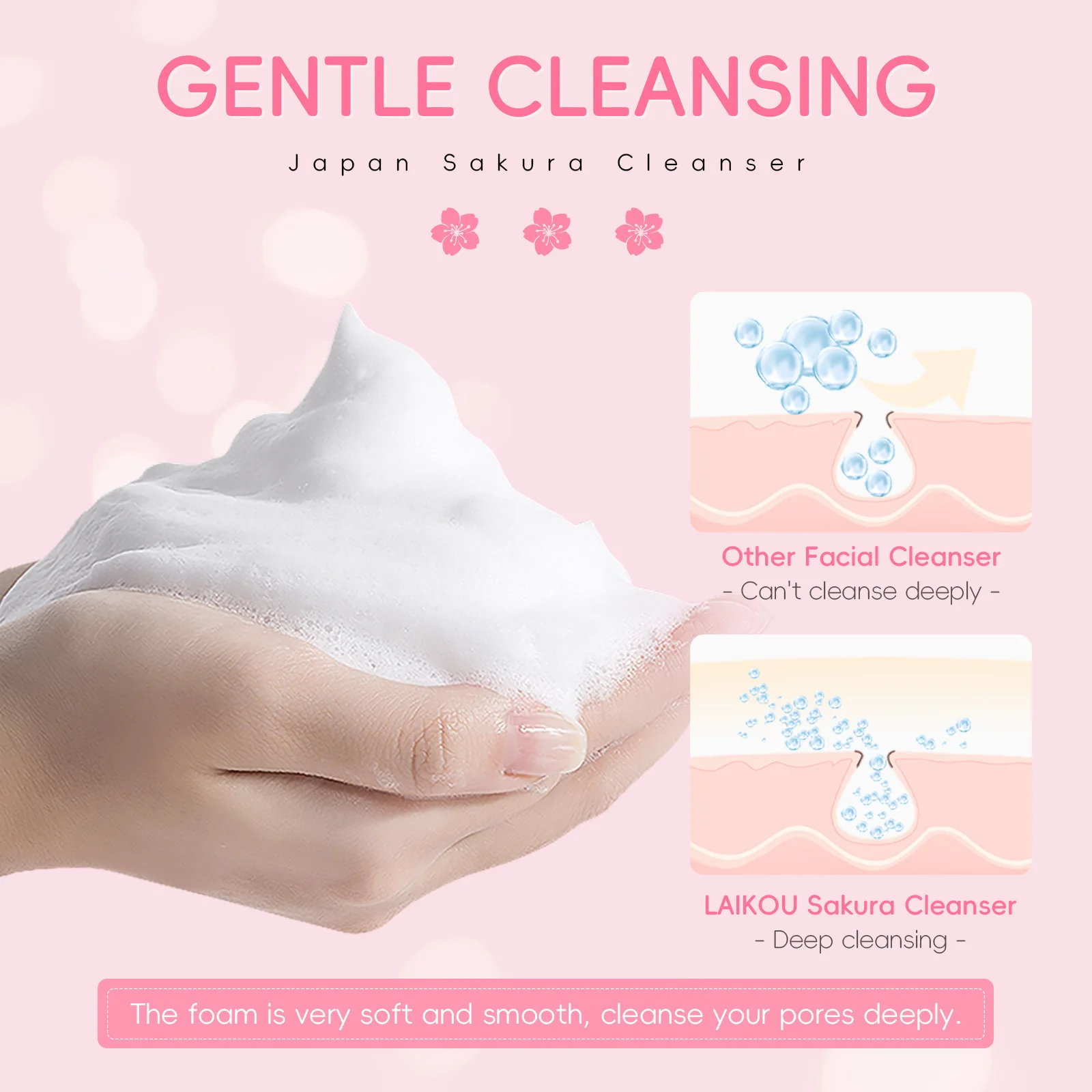 Limpiador Facial LAIKOU Sakura Cleanser - Imagen 3