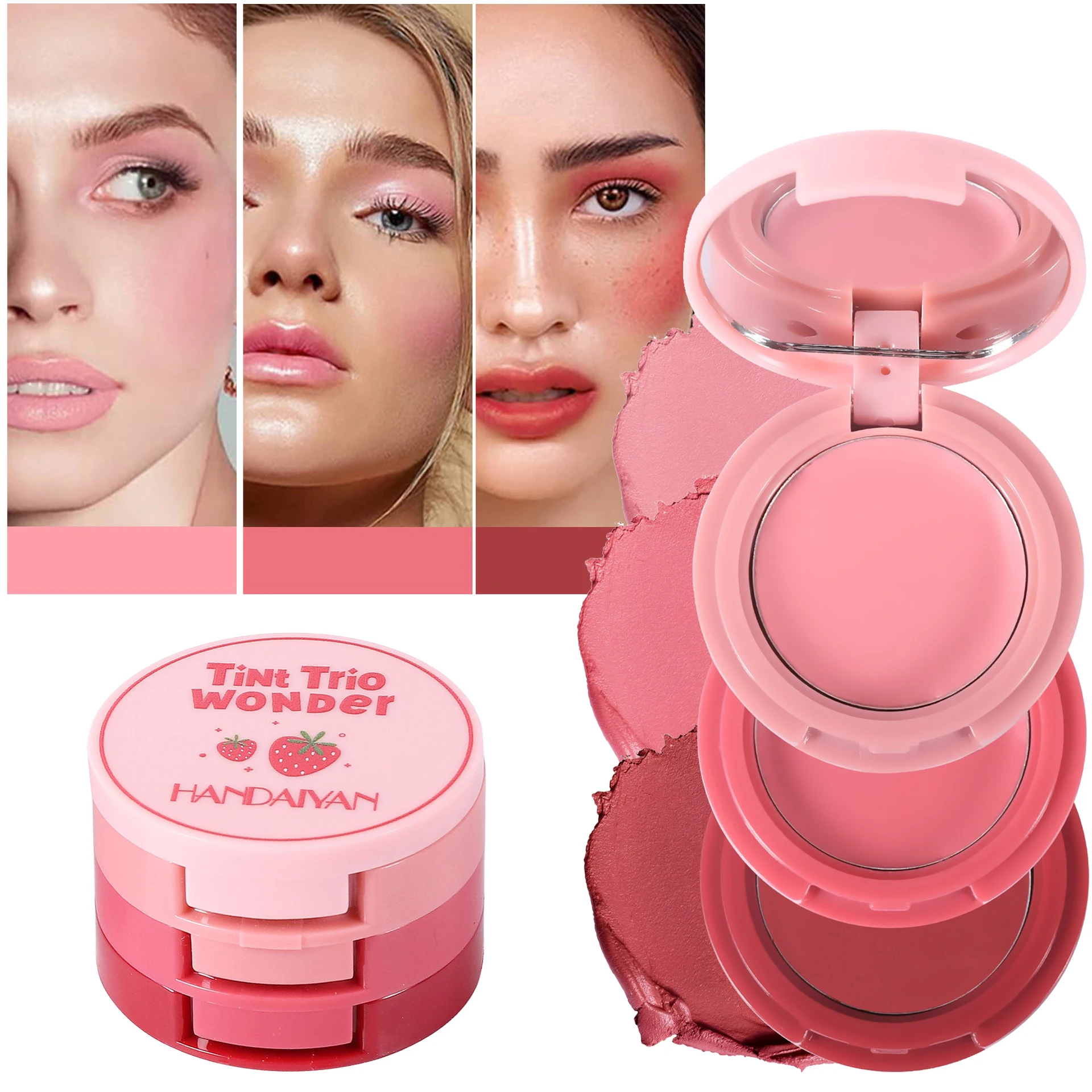 Strawberry Cheek & Lip Blush Cream 3 en 1 de Handaiyan