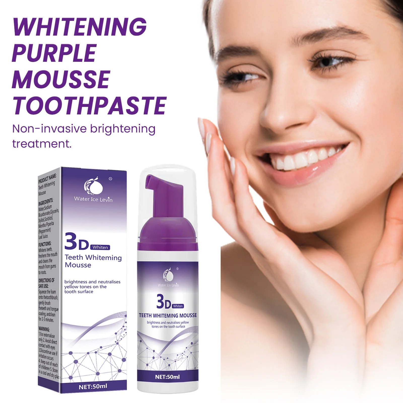 3D Mousse Toothpaste Water Ice Levin 50ml - Imagen 6