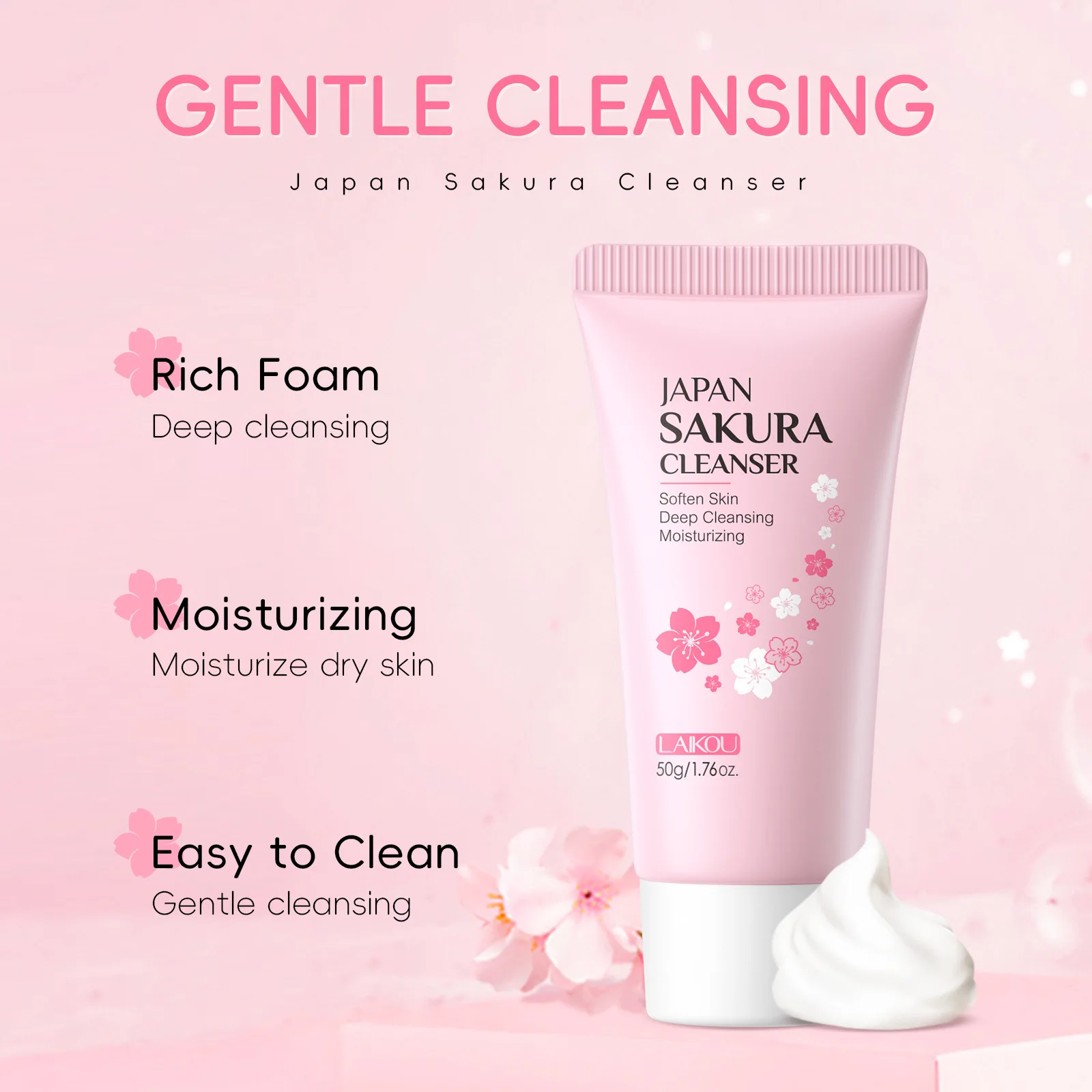 Limpiador Facial LAIKOU Sakura Cleanser - Imagen 5