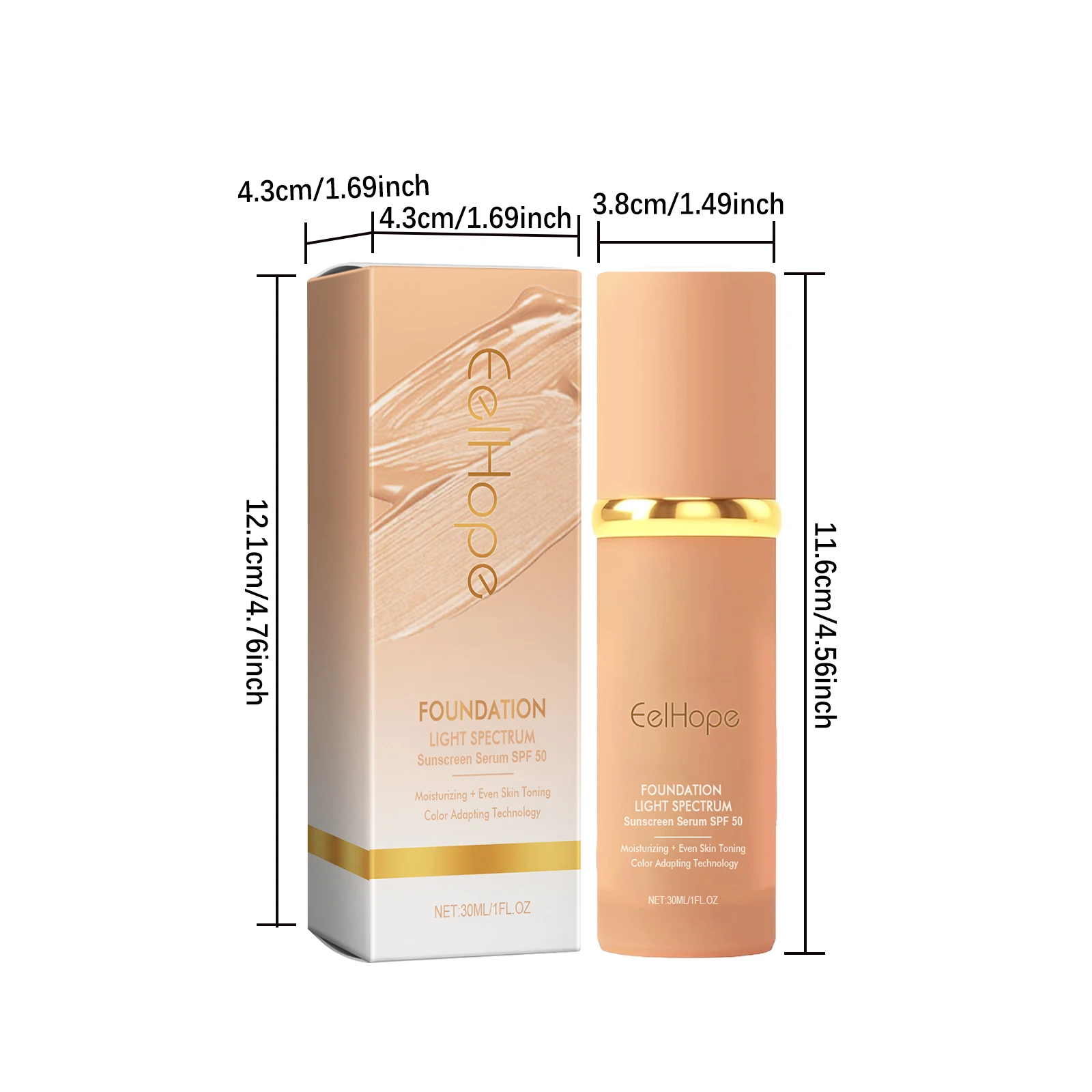 Base de Maquillaje Color Changing 4 en 1 Eelhope SPF 50 - Imagen 6