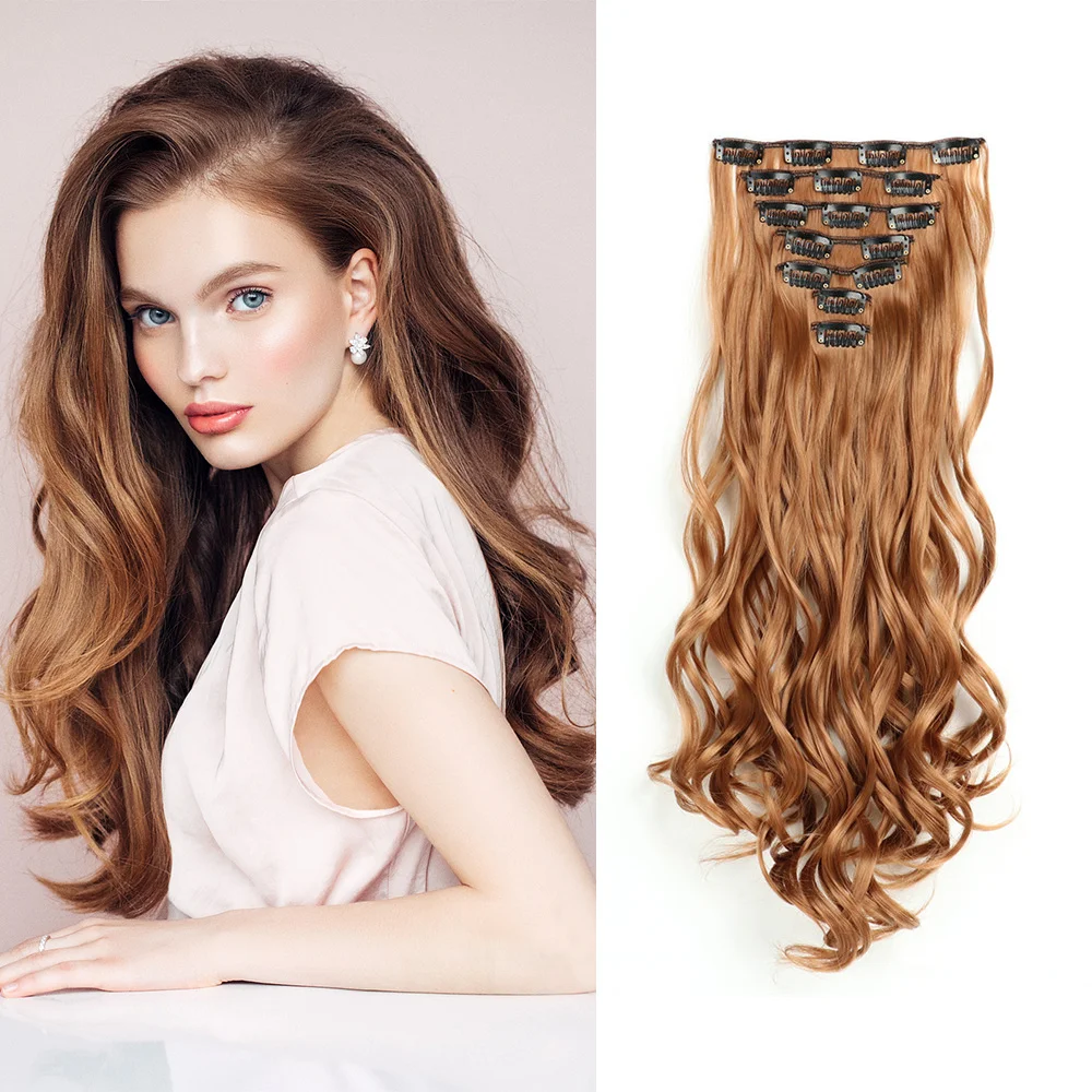 Extensiones de Cabello Clip-In JIAMEISI 22” Onduladas - Imagen 17
