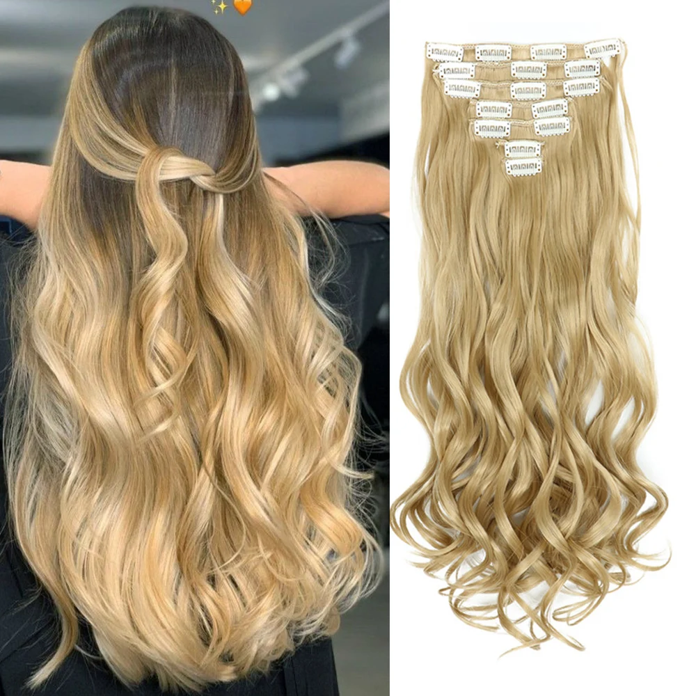 Extensiones de Cabello Clip-In JIAMEISI 22” Onduladas - Imagen 11