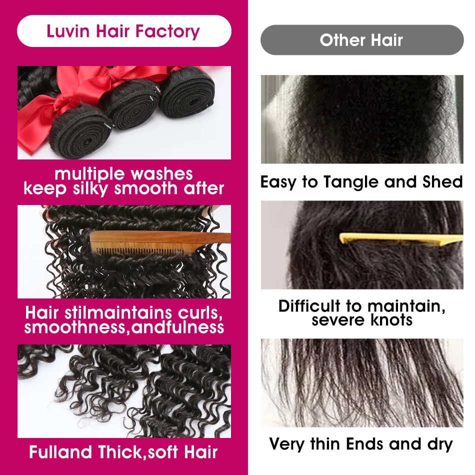 Extensiones Deep Wave de Cabello Humano Remy Luvin - Imagen 3