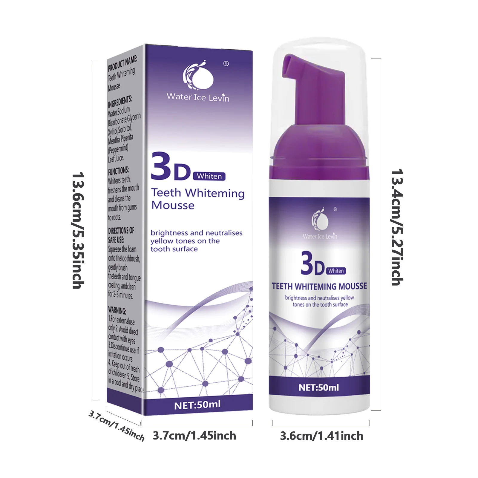 3D Mousse Toothpaste Water Ice Levin 50ml - Imagen 3