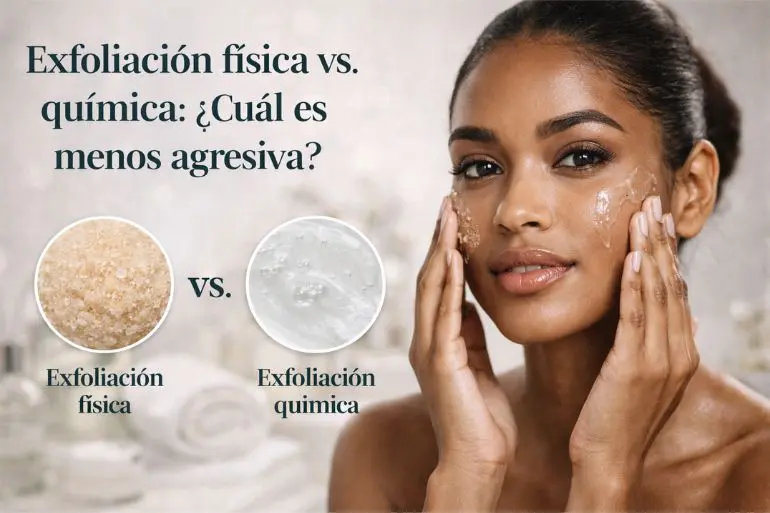 Exfoliación física vs. química: ¿cuál es menos agresiva?