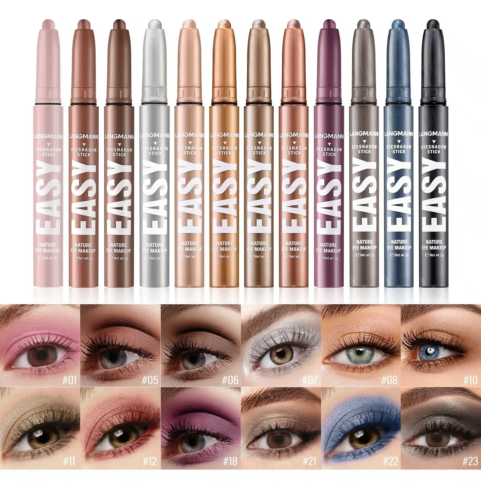12 Colors Pearly Eyeshadow Stick - Imagen 2