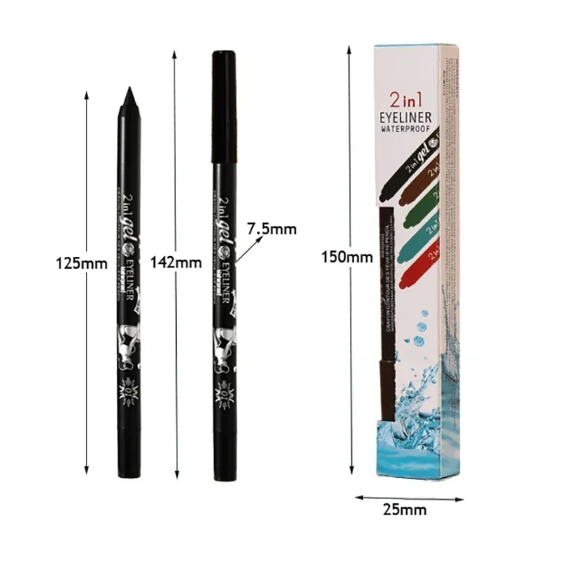 Waterproof Eyeliner Gel Pencil Red Brown White - Imagen 5
