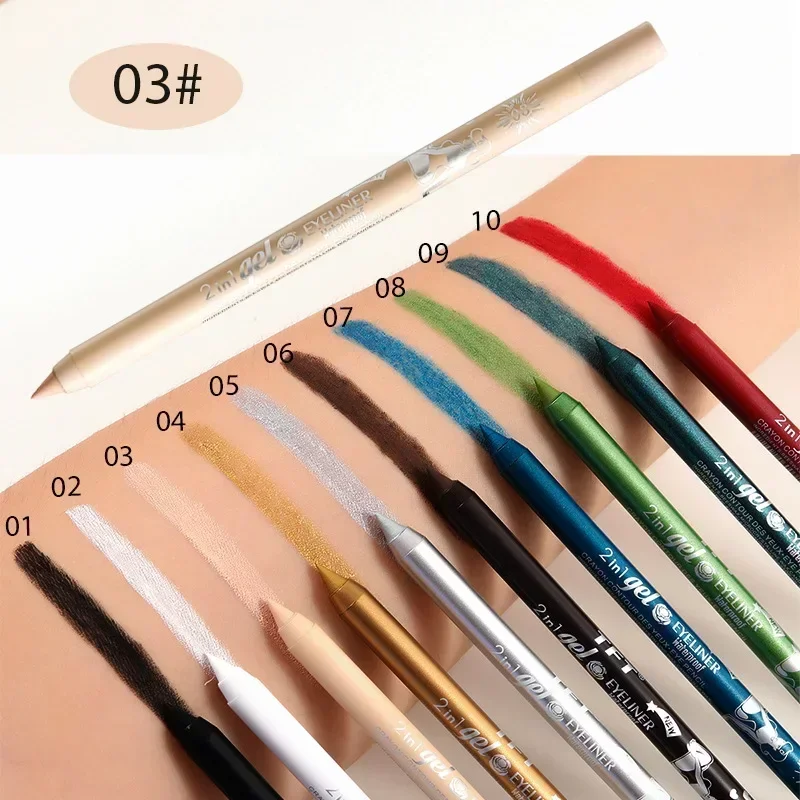 Waterproof Eyeliner Gel Pencil Red Brown White - Imagen 6