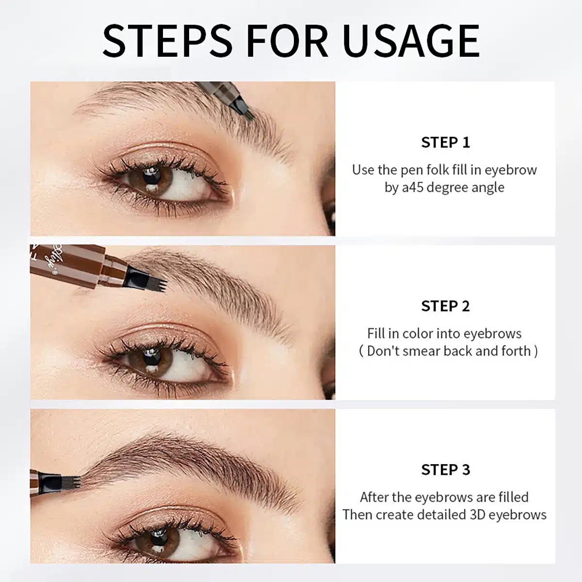 4-Fork Microblading Eyebrow Pencil - Imagen 4