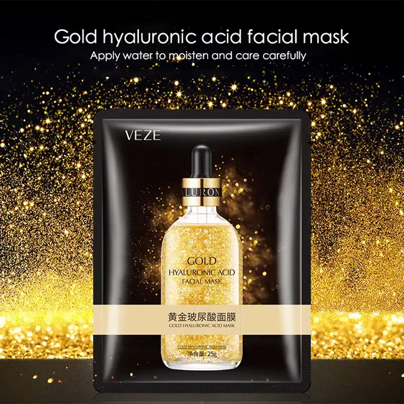10pcs 24K Gold Hyaluronic Acid Face Mask - Imagen 2