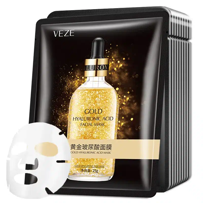 10pcs 24K Gold Hyaluronic Acid Face Mask - Imagen 5
