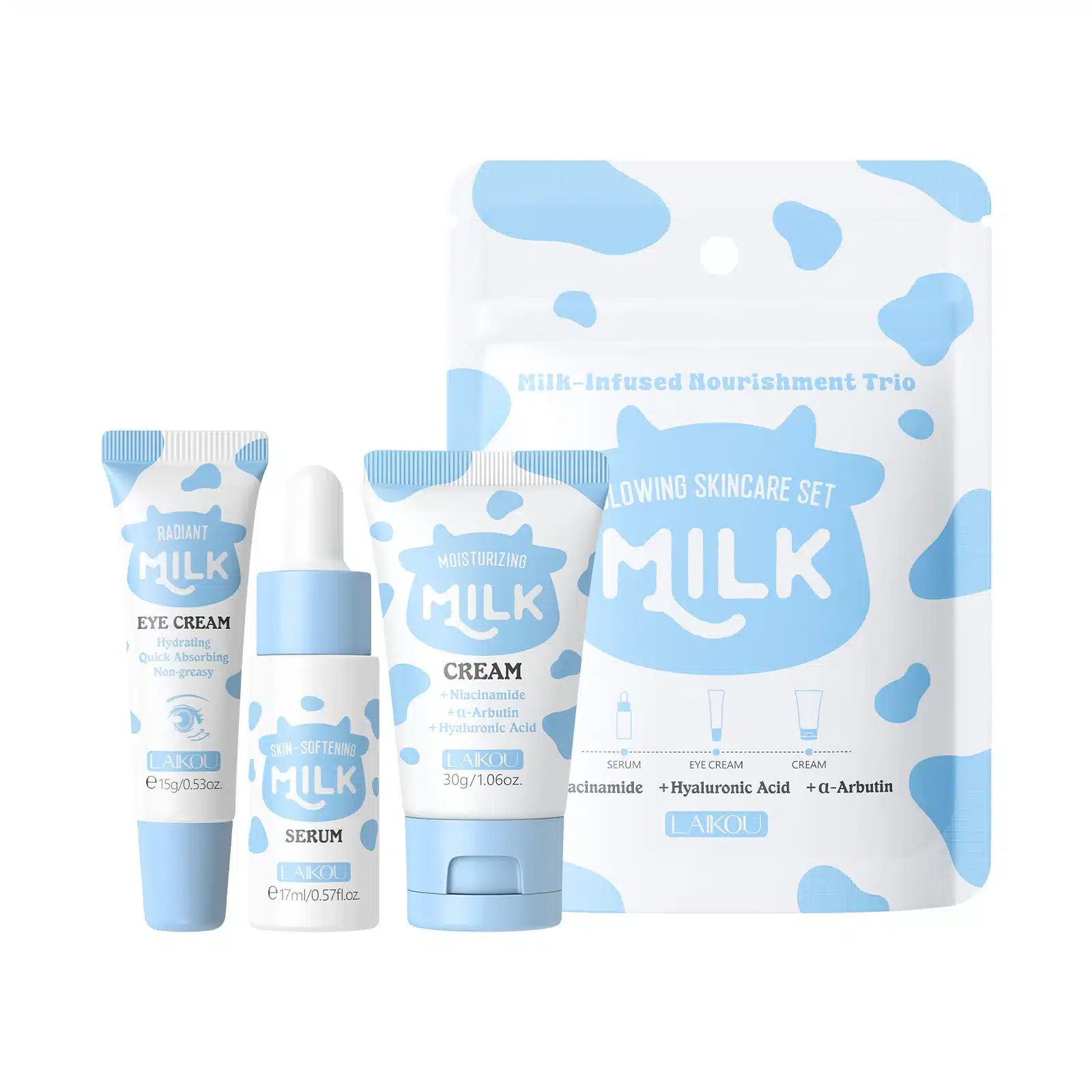 LAIKOU Milk Skincare Travel Set - Imagen 7
