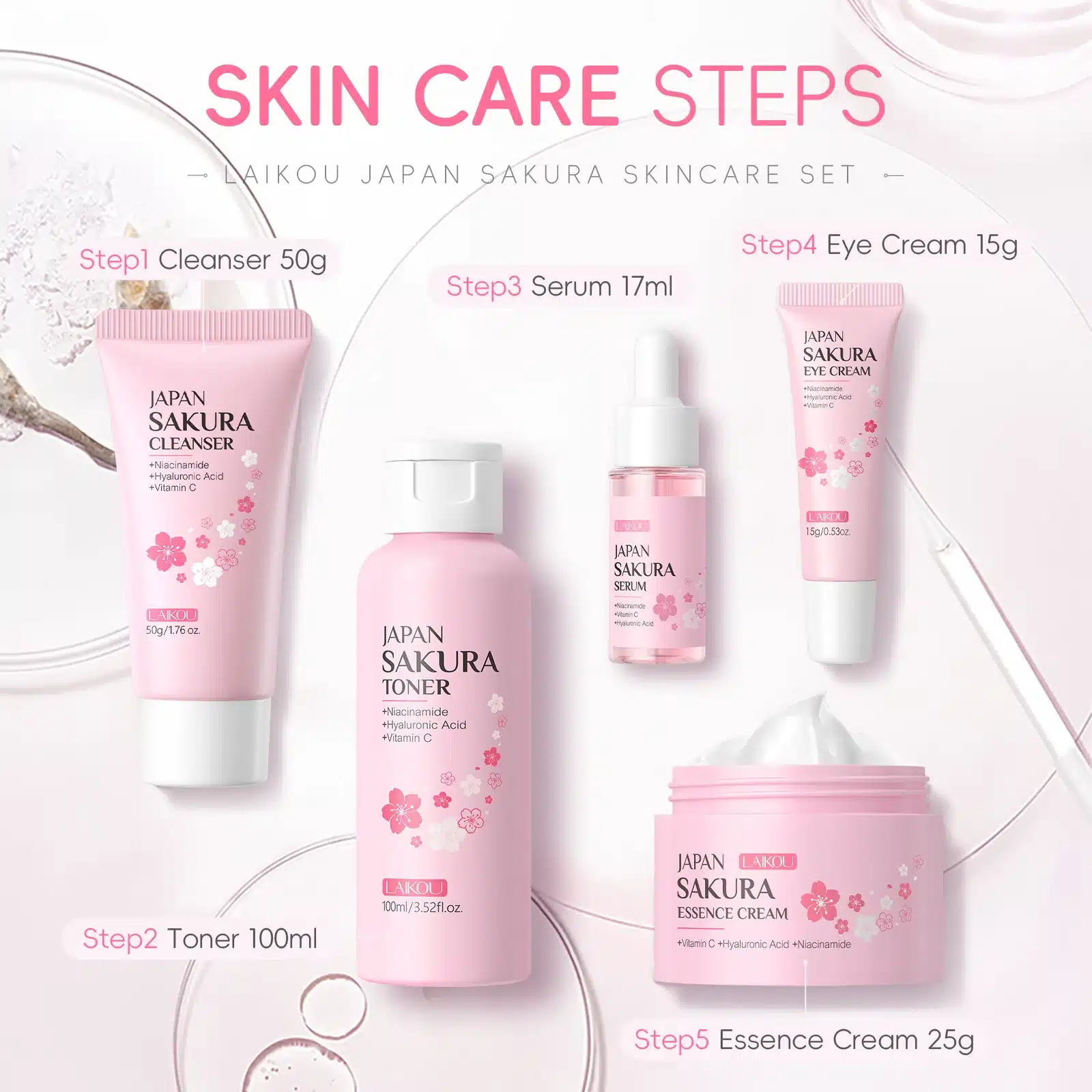 Set LAIKOU Sakura 5 piezas - Imagen 5