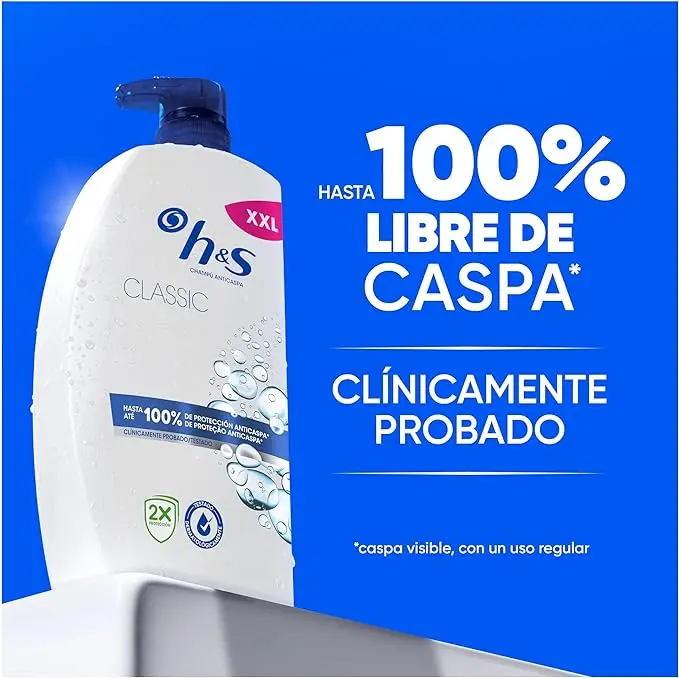 Head & Shoulders Classic Champú Anticaspa 2x1000 ml - Imagen 3