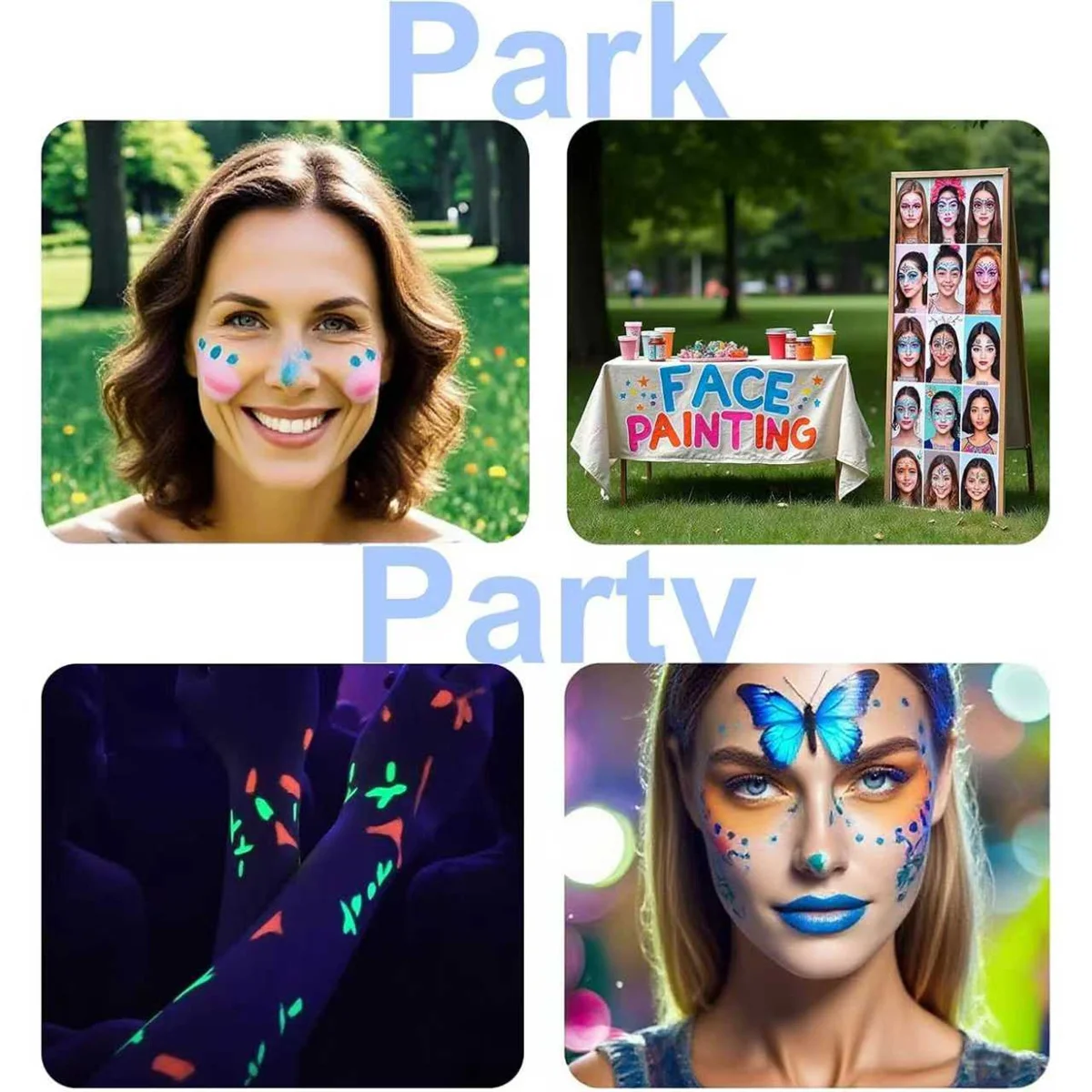 Set de 10 pinceles para face painting - Imagen 6