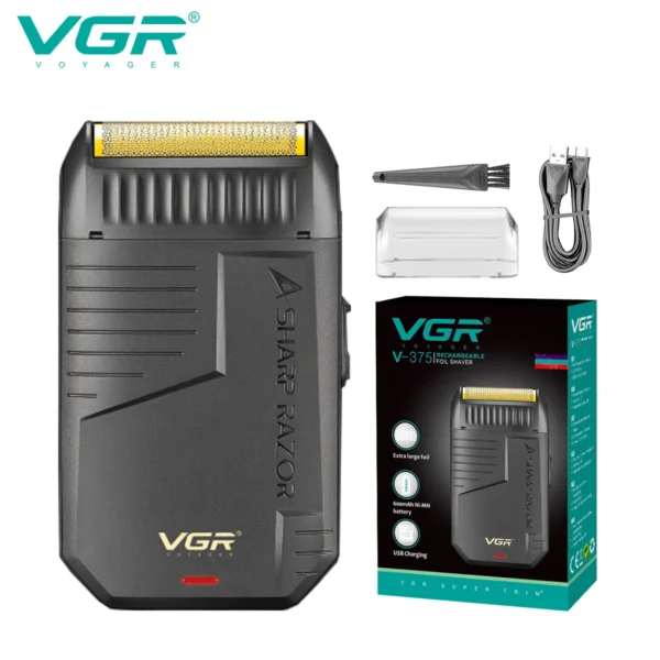 Afeitadora Eléctrica Profesional VGR V-375 – Recortadora Impermeable con Cabezal Flotante