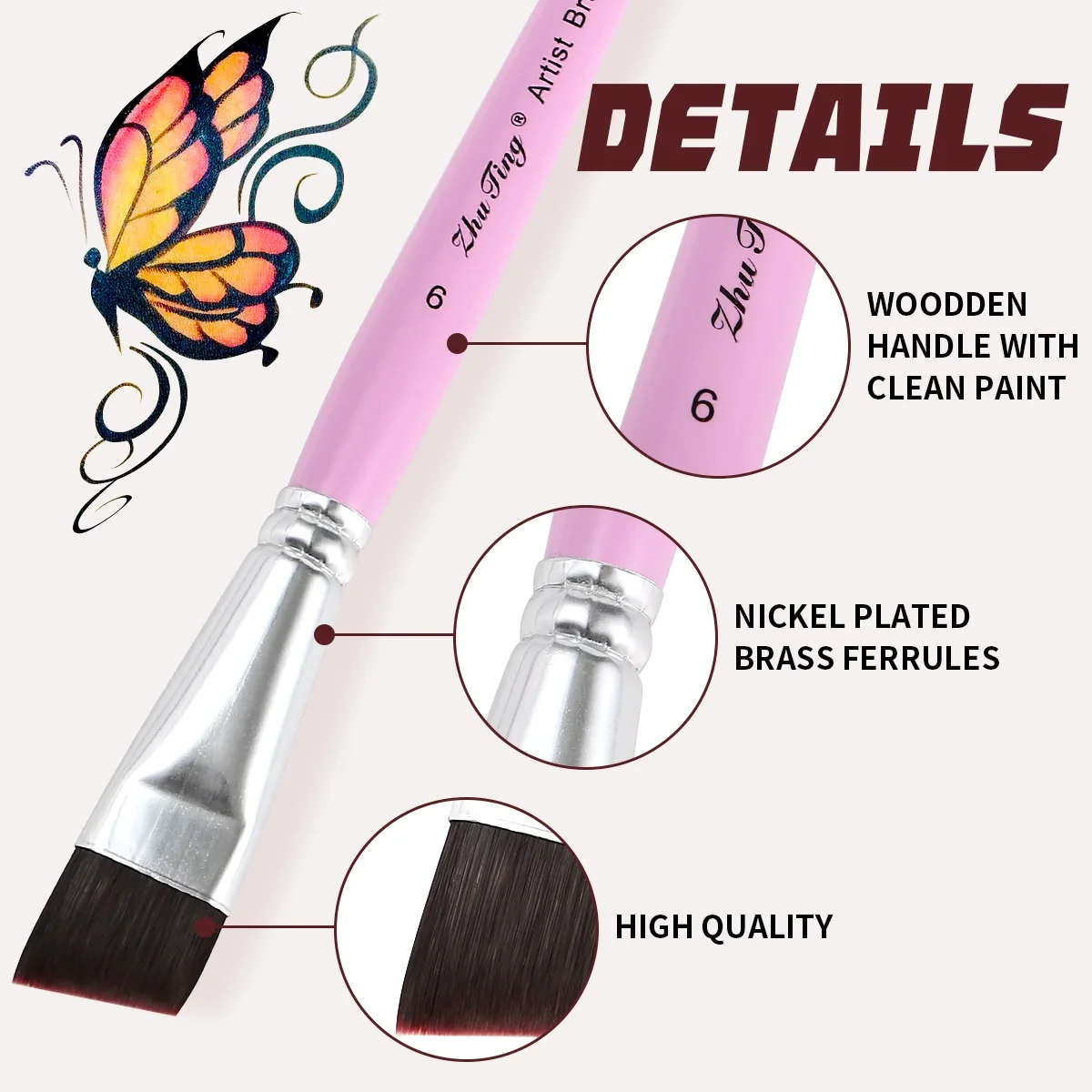 Set de 10 pinceles para face painting - Imagen 2