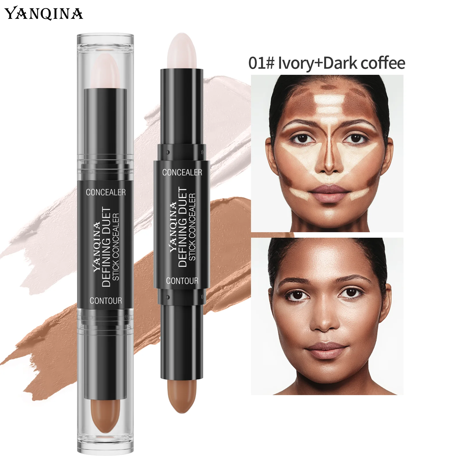 Face Foundation Concealer Pen Long Lasting Dark Circles Corrector Contour Stick Cosmetic Makeup Tools - Imagen 7