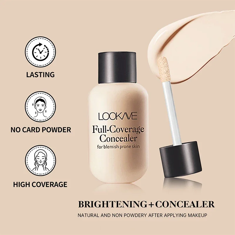 Waterproof Liquid Concealer Foundation Cream Lasting Full Coverage Acne Spot Dark Circles Concealer Cream Face Makeup Cosmetic - Imagen 5