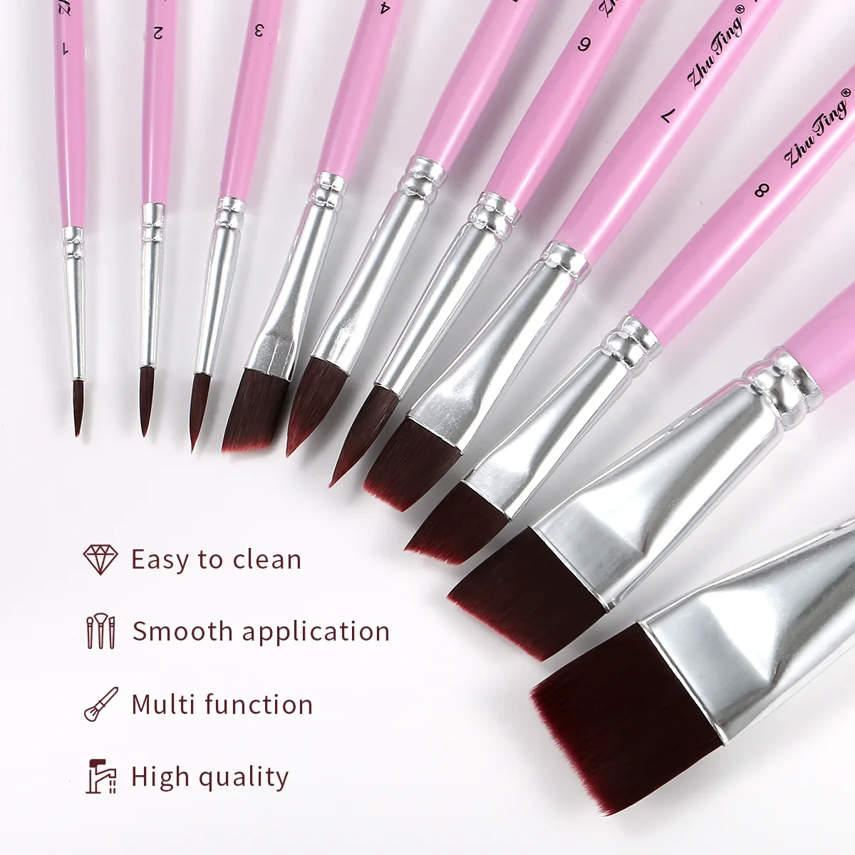 Set de 10 pinceles para face painting - Imagen 5