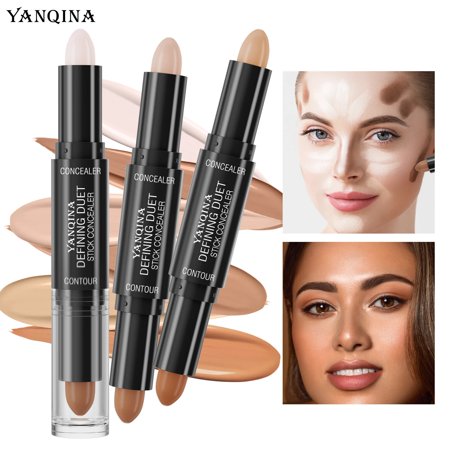 Face Foundation Concealer Pen Long Lasting Dark Circles Corrector Contour Stick Cosmetic Makeup Tools - Imagen 3