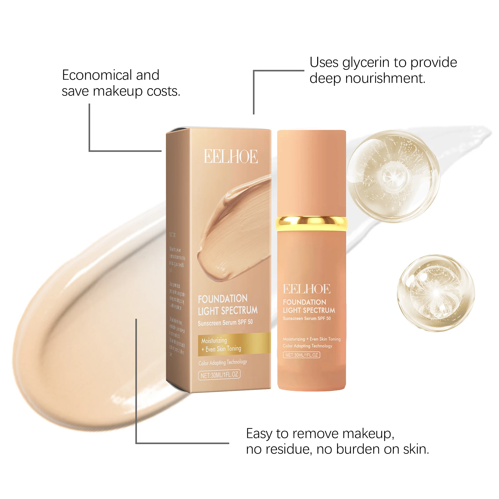 Base de maquillaje 4 en 1 con SPF 50 EELHOE - Imagen 4