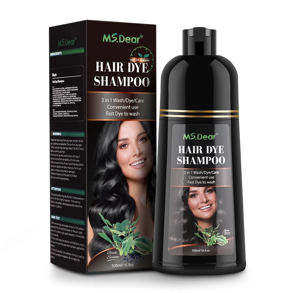 Shampoo Tinte Instantáneo Negro/Café Ms.Dear - Imagen 6