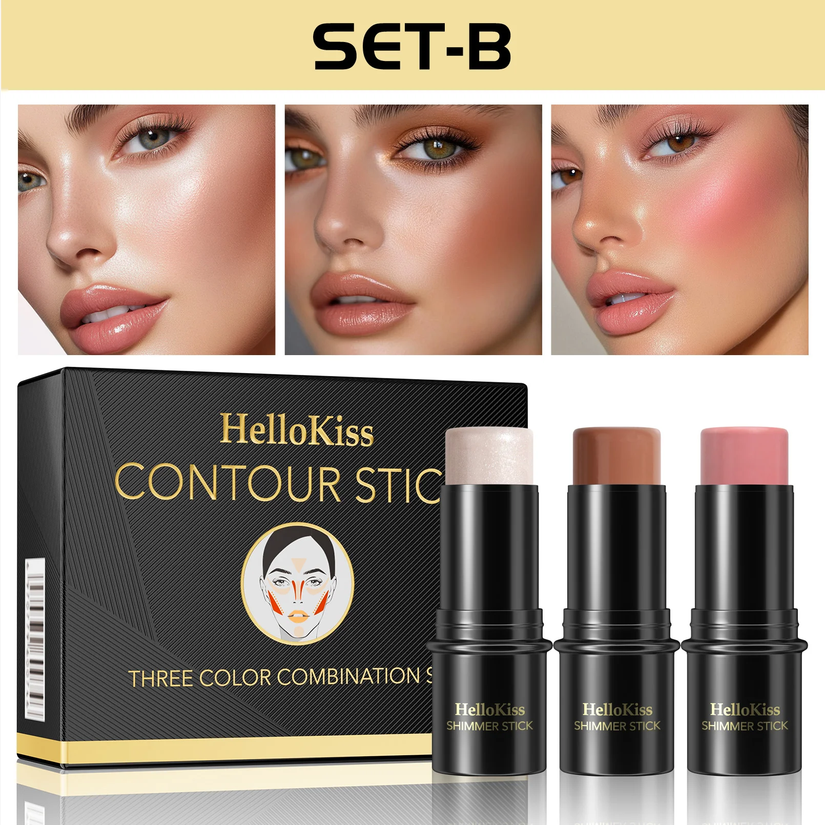Hello Kiss Kit Contorno Facial 4PCs - Imagen 7