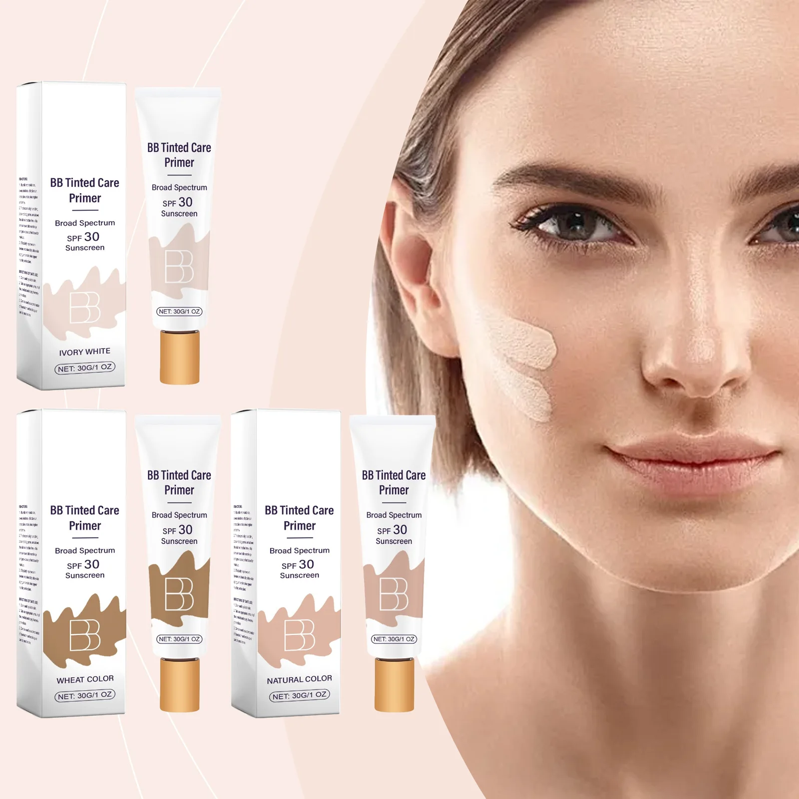 BB Cream con Niacinamida SPF30 Base de Maquillaje Hidratante 30 g