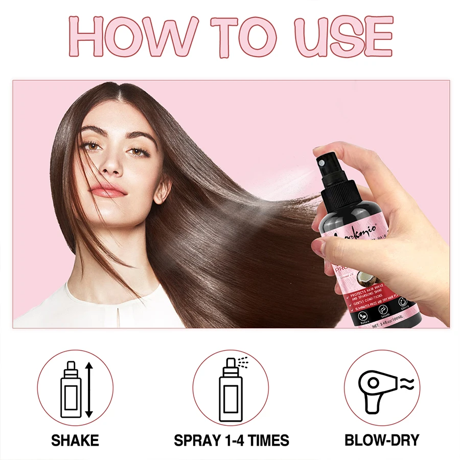Thermal Protection Spray Lockmio 100 ml – Protector Térmico Capilar con Aceite de Coco - Imagen 6
