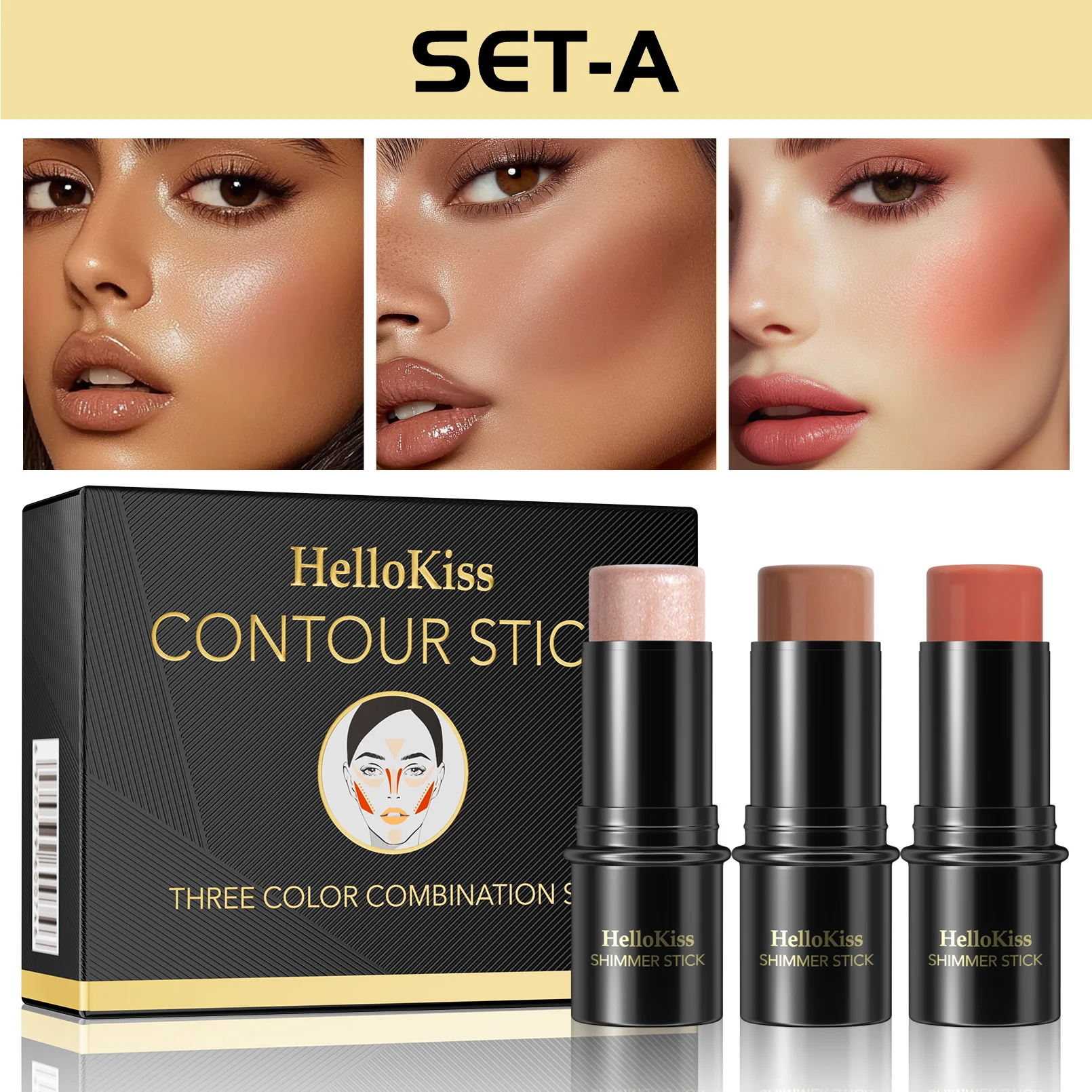 Hello Kiss Kit Contorno Facial 4PCs - Imagen 8