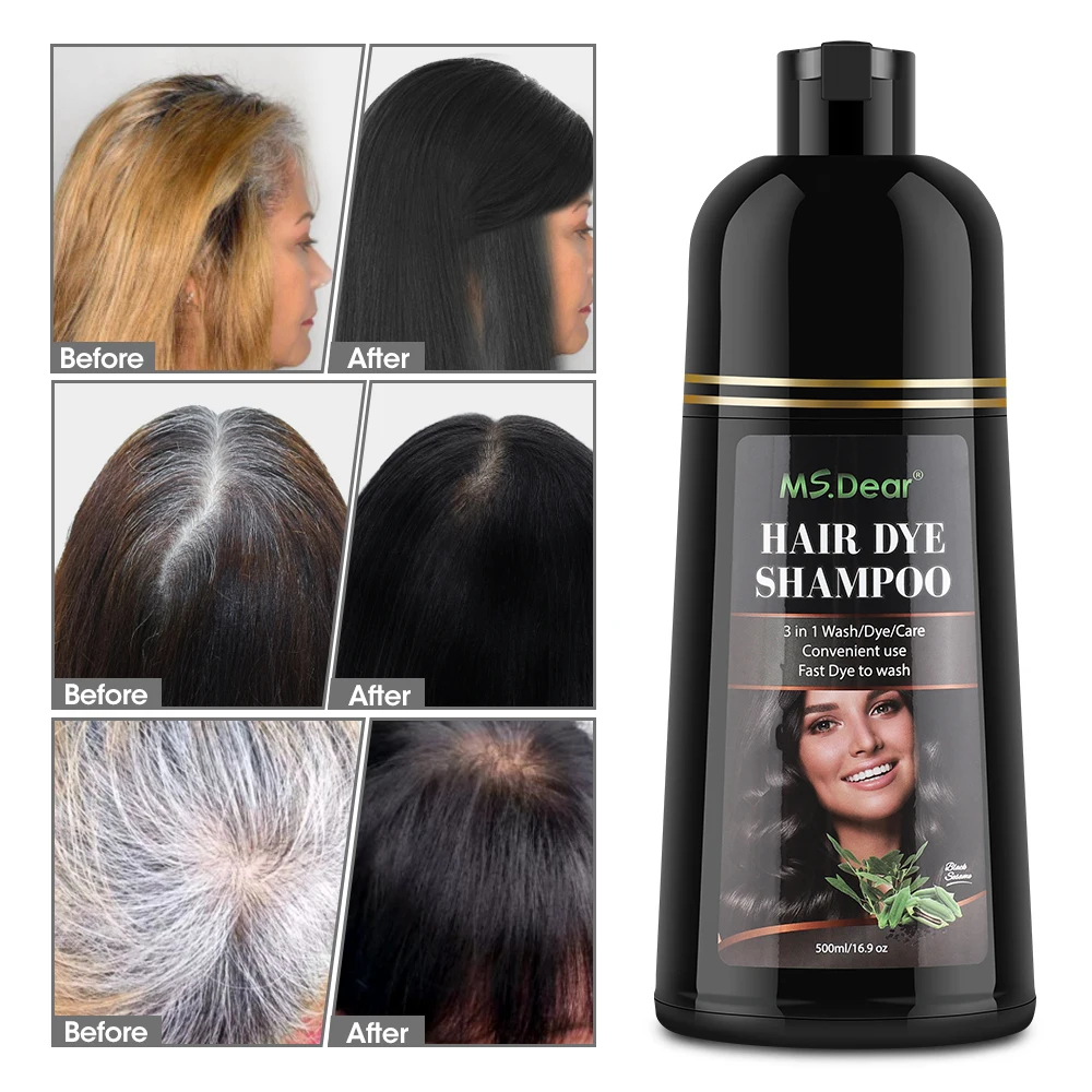 Shampoo Tinte Instantáneo Negro/Café Ms.Dear - Imagen 5