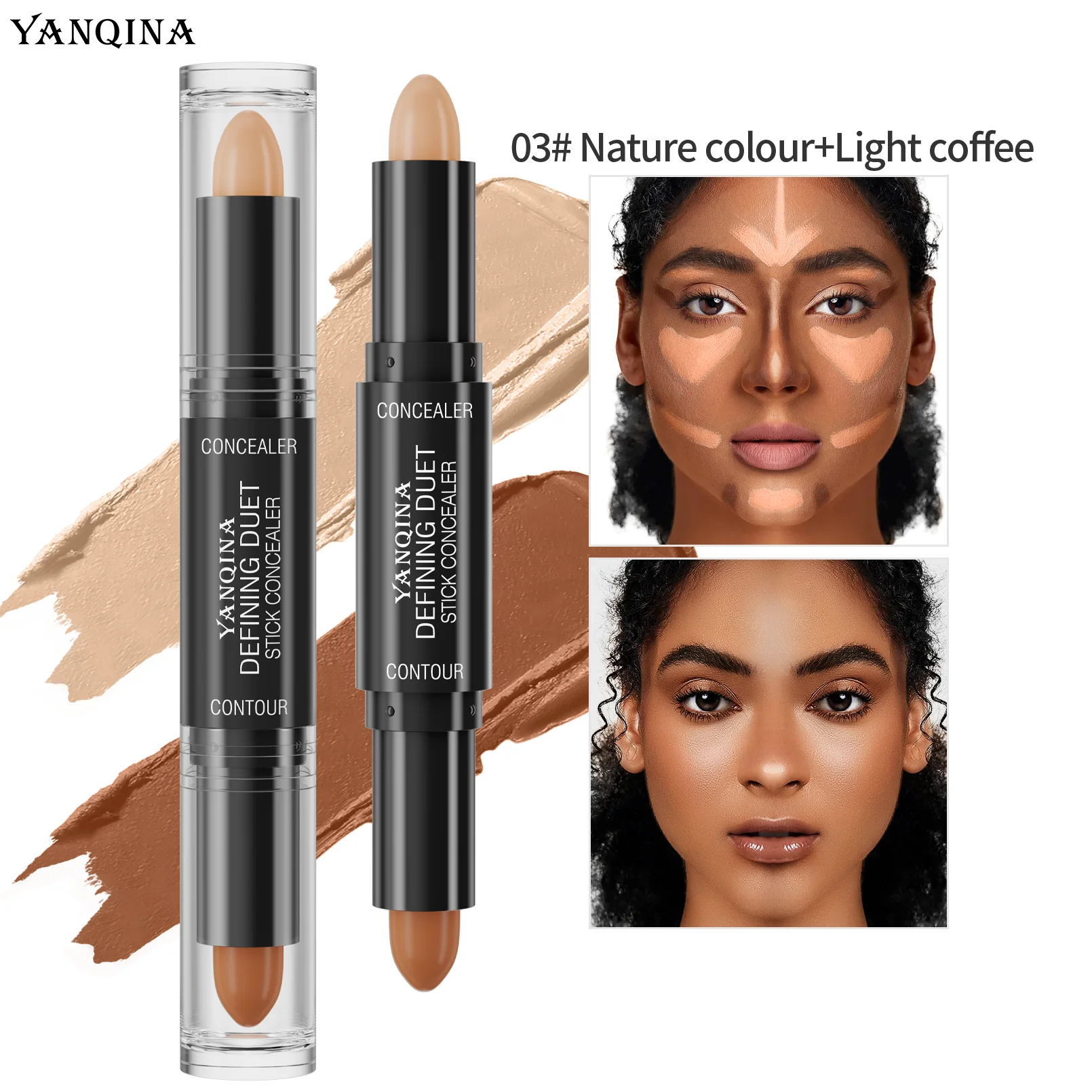 Face Foundation Concealer Pen Long Lasting Dark Circles Corrector Contour Stick Cosmetic Makeup Tools - Imagen 8