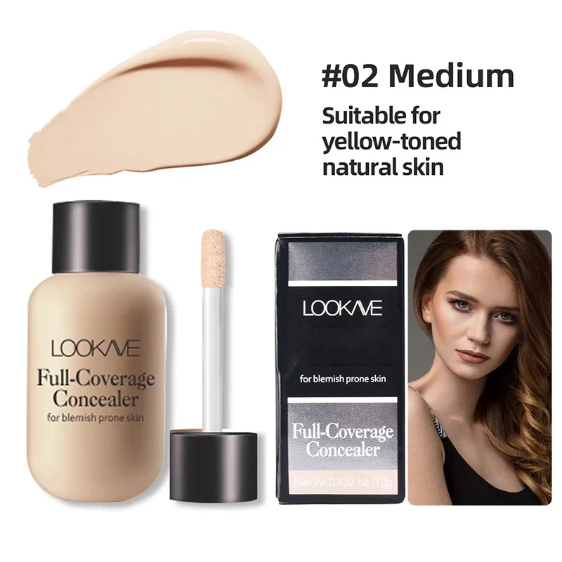 Waterproof Liquid Concealer Foundation Cream Lasting Full Coverage Acne Spot Dark Circles Concealer Cream Face Makeup Cosmetic - Imagen 8