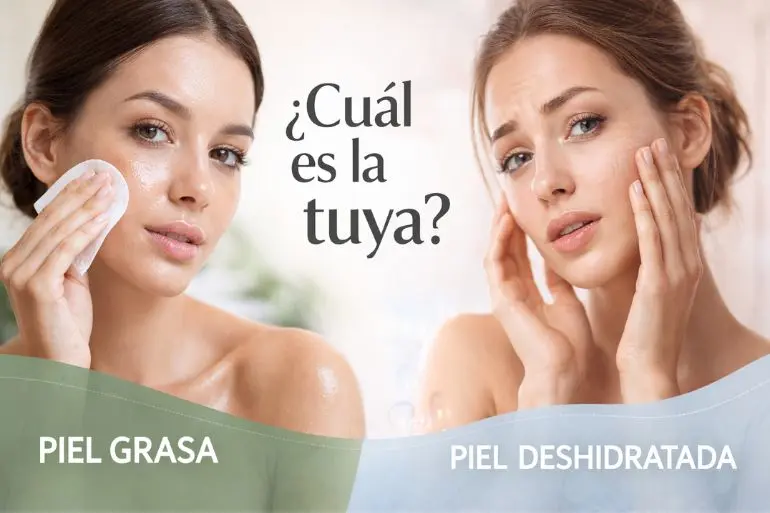 Piel grasa vs. piel deshidratada