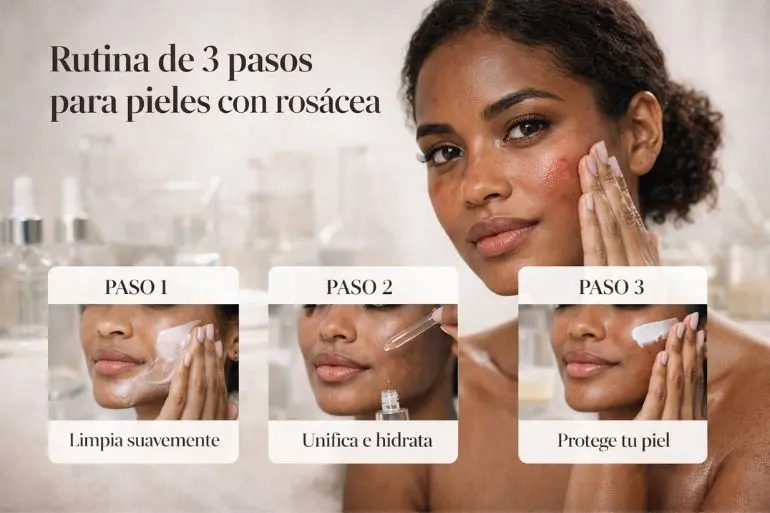 Rutina de 3 pasos para pieles con rosácea