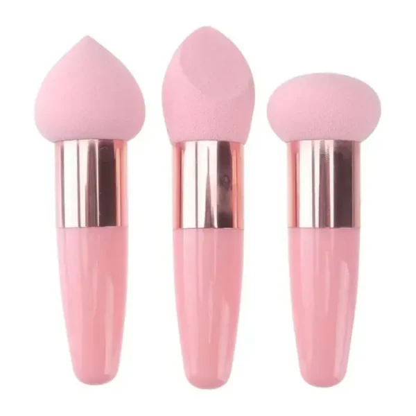 Set de 3 esponjas de maquillaje con mango
