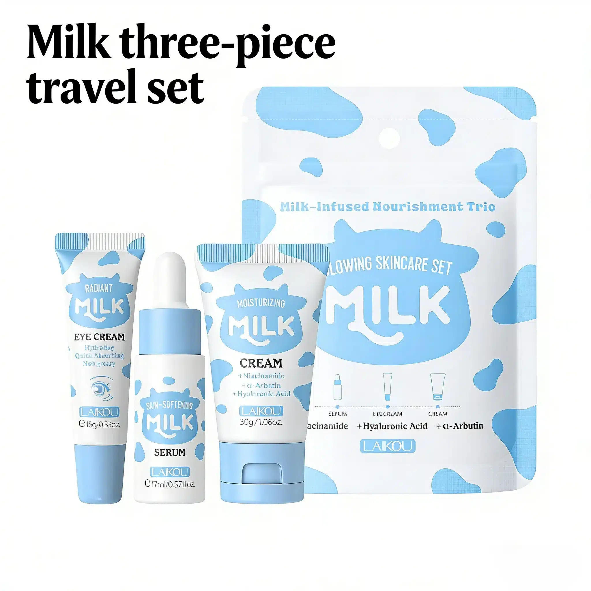 LAIKOU Milk Skincare Travel Set